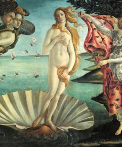 Aphrodite rising from the sea on a giant clam as her birth.