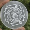 Selenite Laser Engraved Charging Platform 4"