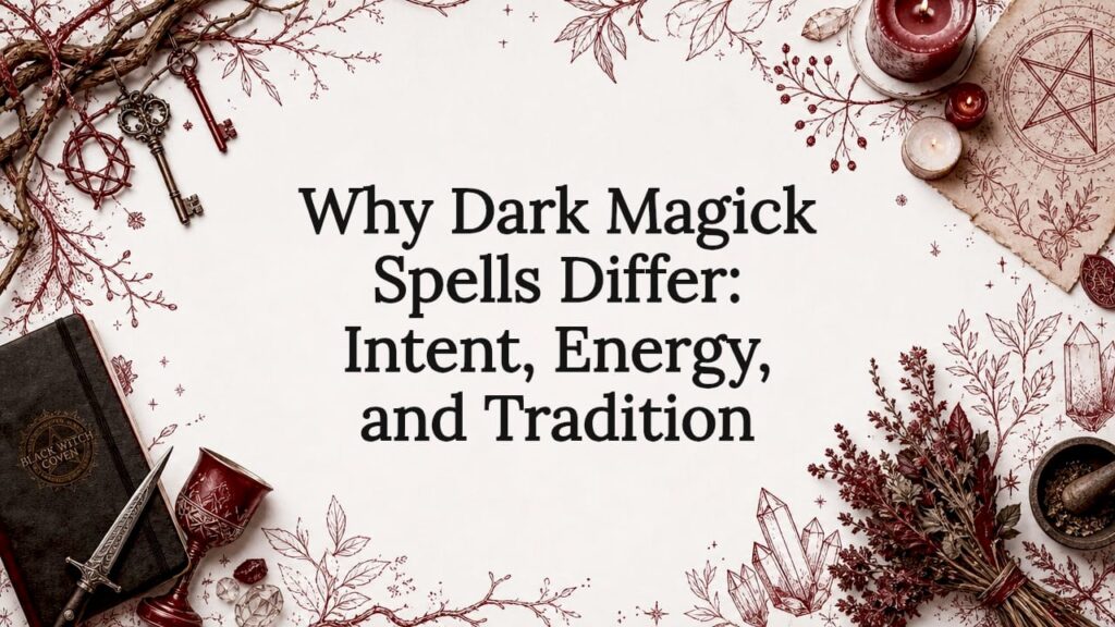Decorative dark magick title card illustration