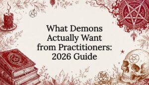 Decorative hand-drawn occult title card framing article title