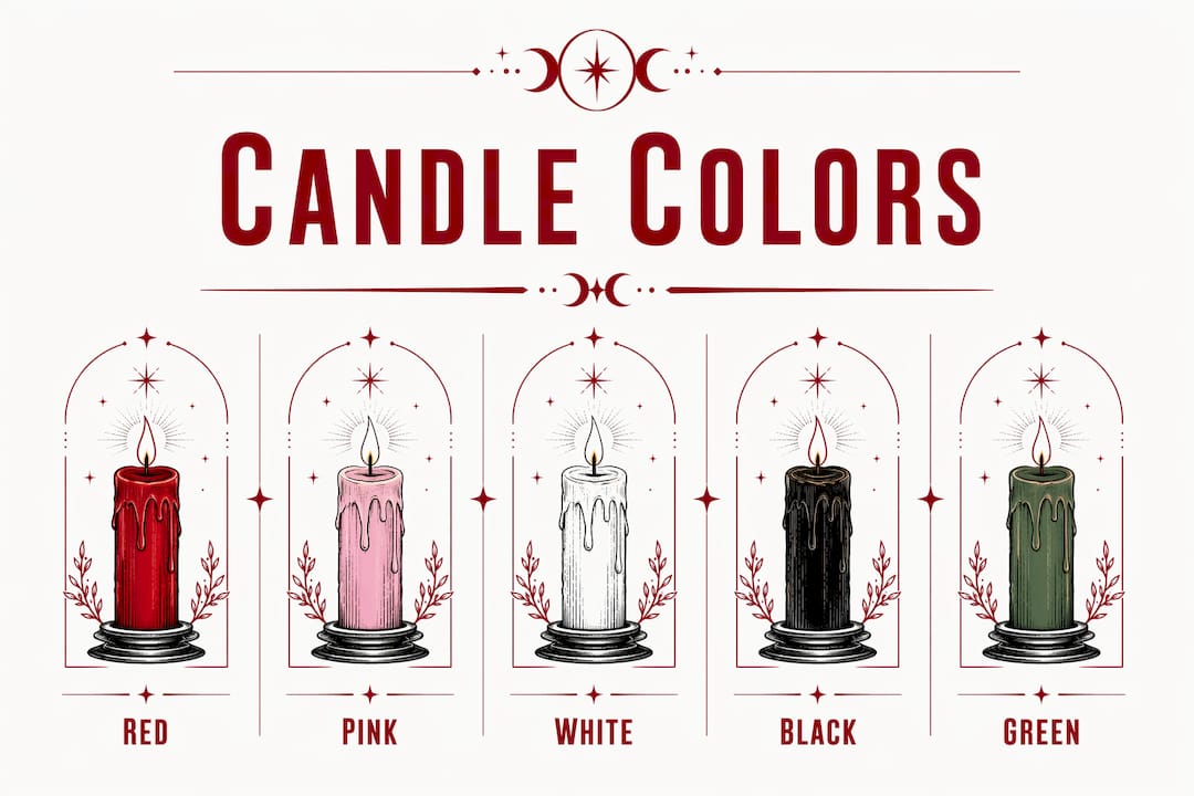 Infographic showing candle color meanings