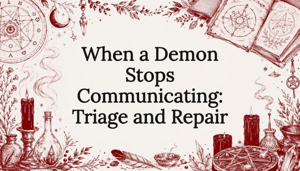 Decorative occult-themed title card illustration