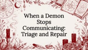 Decorative occult-themed title card illustration