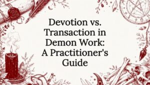 Decorative occult ritual title card illustration