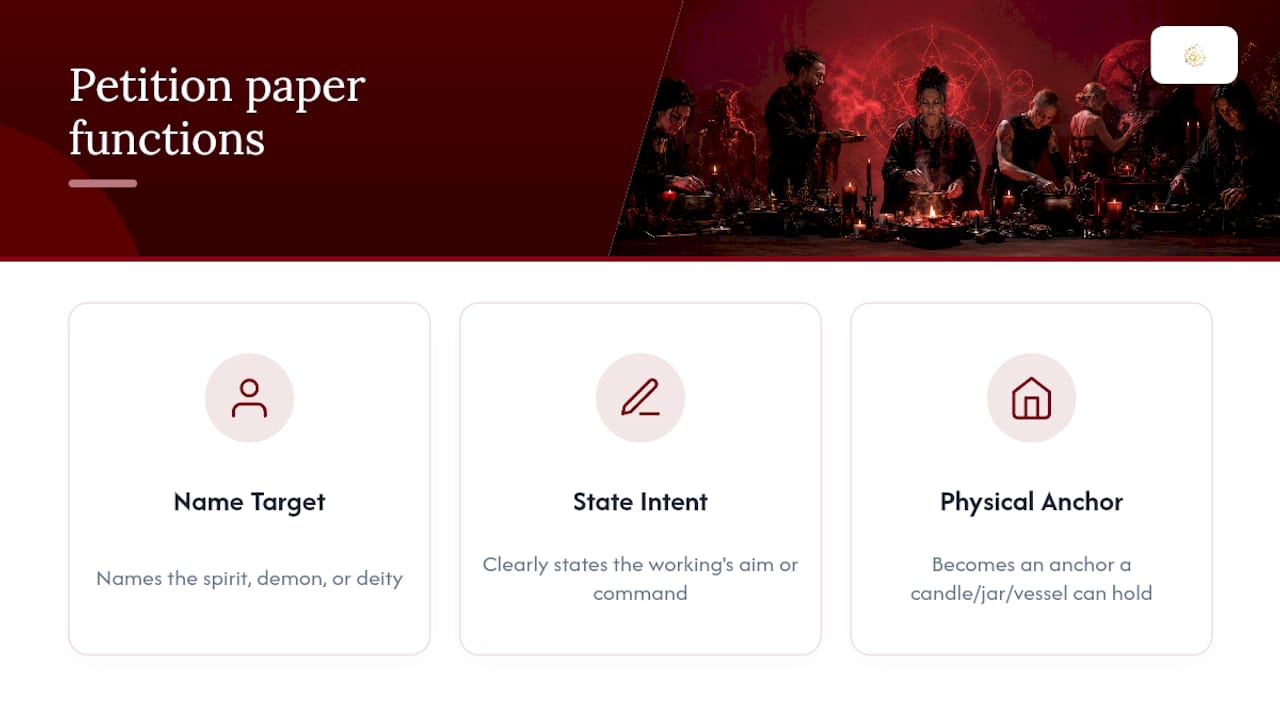 Three functions of a ritual petition paper